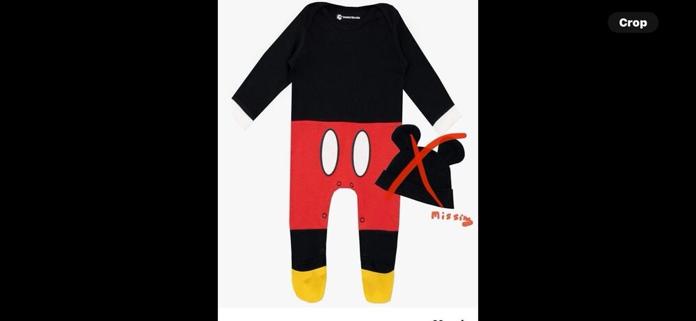 Disney Mickey Mouse Sleepsuit, No Hat , Baby 0-12 Months Baby Grow Black Red